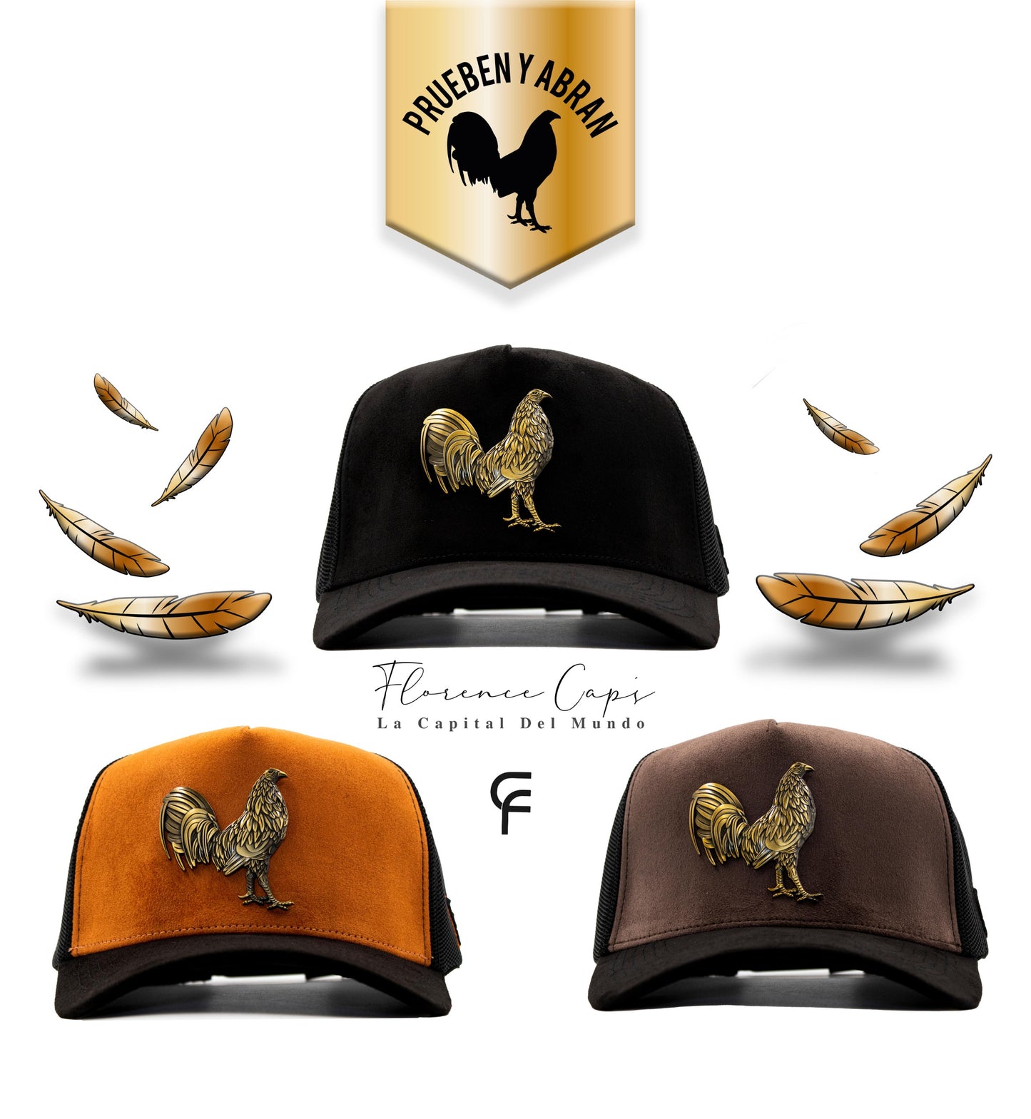 A A A Prueben Y Abran ! Nueva Edición. Gorras Gallo. Gamuza Café